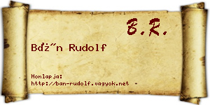 Bán Rudolf névjegykártya